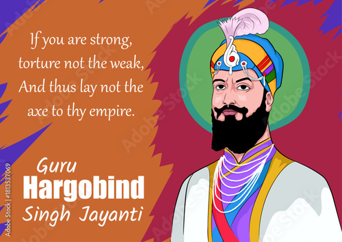 Guru Hargobind Singh Jayanti Vector Image