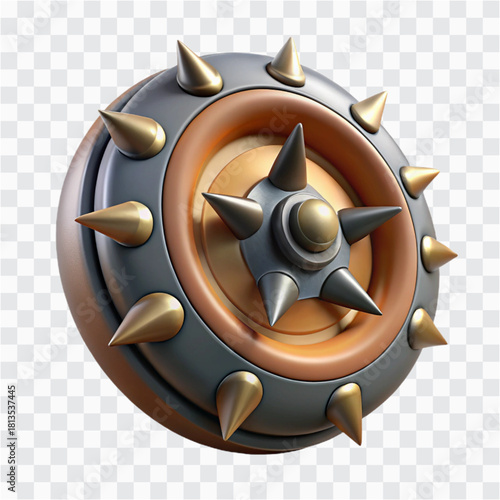 3D Spiked Battle Tire Icon | Armored Wheel, Weaponized Vehicle, Post-Apocalypse Gear