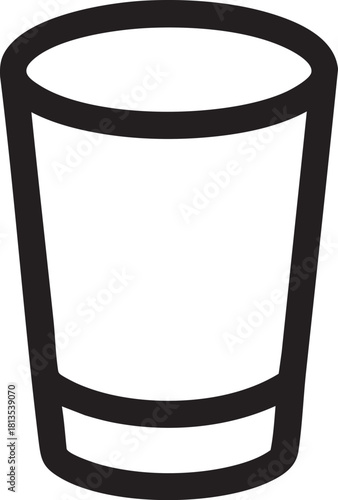 Shot glass vector icon - outline style, drinkware illustration eps silhouette