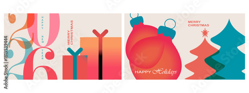 vector illustration of a christmas background, Big Set of 2026 Happy New Year logo text design. 2026 number design template. Collection of 2026 Happy New Year symbols. Vector illustration with labels 
