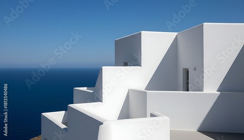 A 3D conceptual design of an architecture model shows a stairway to the sky of a modern building