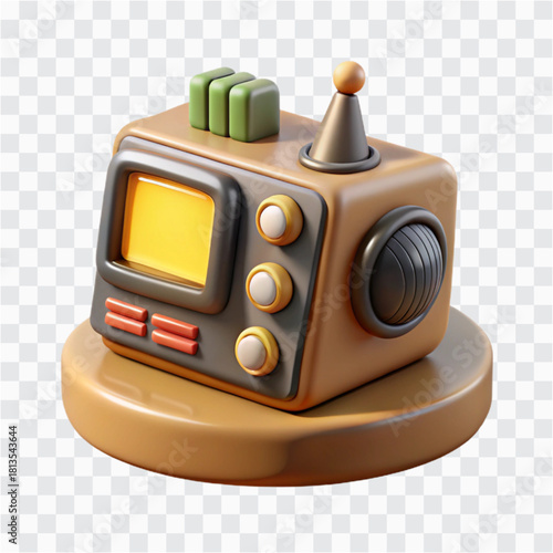 3D Wasteland Radio Icon | Vintage Communicator, Post-Apocalypse Device, Signal Tool