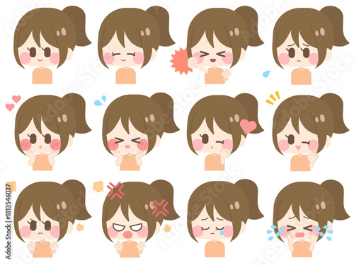 ポニーテールの女の子（セット01）