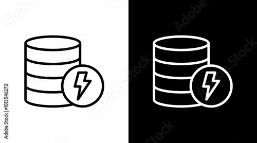 Battery Storage  White Icon Set Design