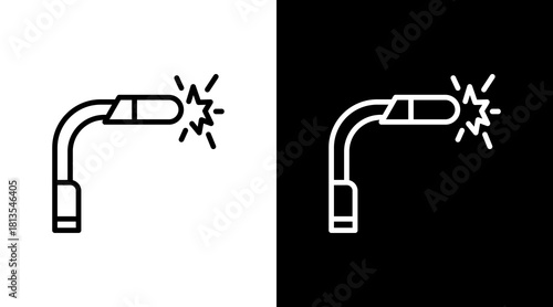 Welding Torch  White Icon Set Design