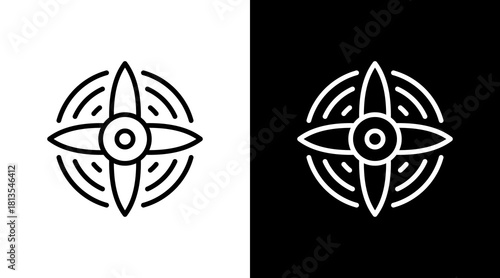 Turbine Blade  White Icon Set Design