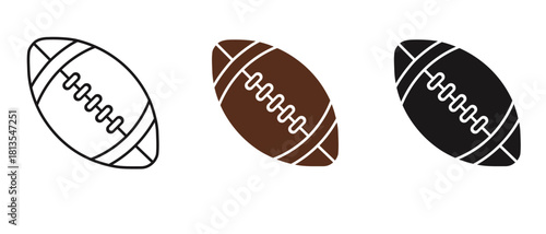 American football ball icon. Rugby ball icon, vector illustration with white background
