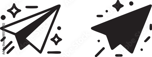 Paper airplane vector icon: free download, png, svg, illustration eps silhouette
