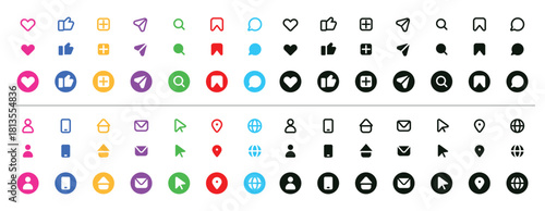 social media icons vector art, social icon set graphic design