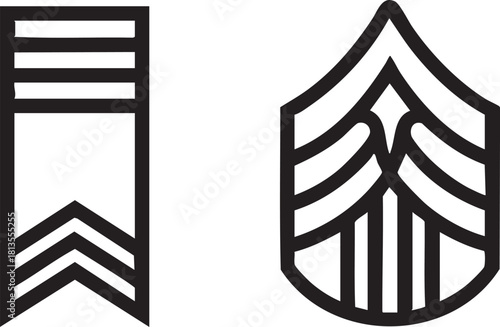 Military rank insignia vector: sergeant first class & master sergeant clip art eps silhouette
