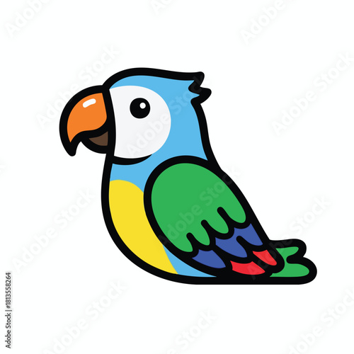Colorful Cartoon Parrot Illustration