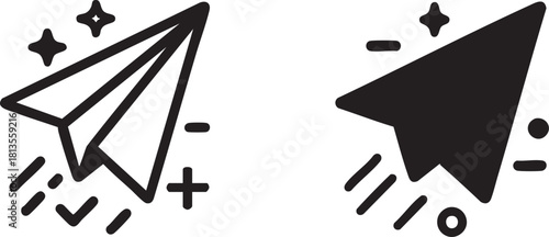 Paper airplane vector icon: free download, png, svg eps silhouette