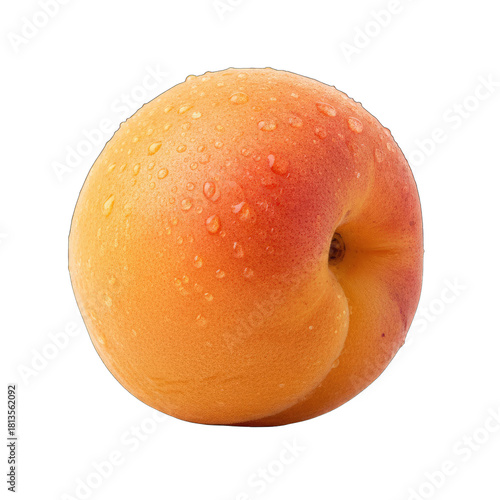 Single Ripe Apricot Fruit Covered In Water Droplets Isolated On Black Background Studio Shot Healthy Organic Food