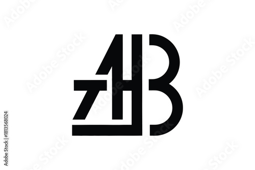 A black and white image of a logo with the letters ahb in a modern style