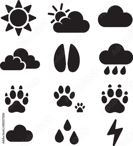 set of weather icons