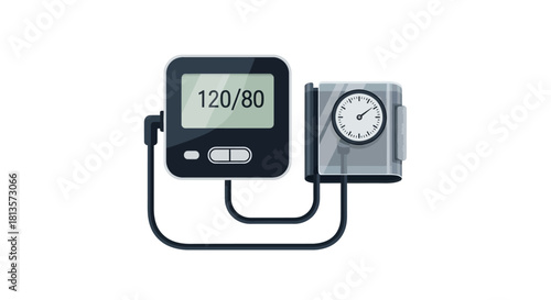Blood pressure monitor illustration medical equipment for health checkup isolated vector on white background