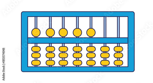 Colorful abacus mathematical instrument for learning arithmetic calculations and counting, an educational tool for children and adults to develop numeracy skills and problem-solving abilities.