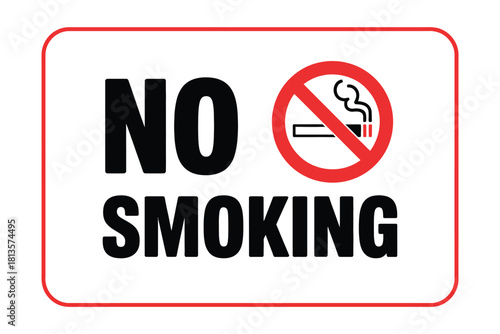 Clear no smoking sign with red circle and diagonal line
