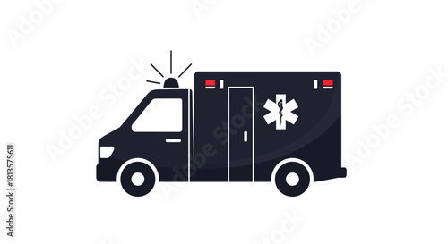 Ambulance vector illustration emergency medical service vehicle isolated on white background