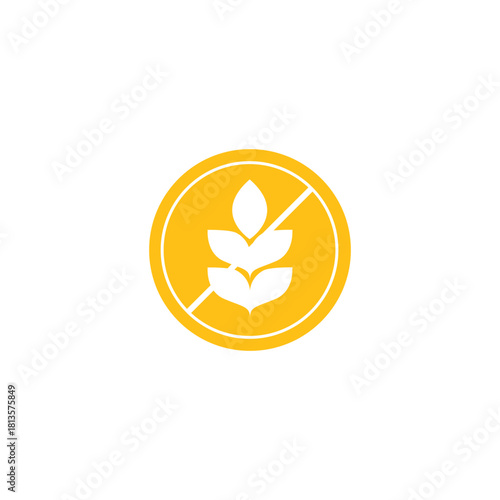 Gluten Free Label Icon Design Isolated on White Background