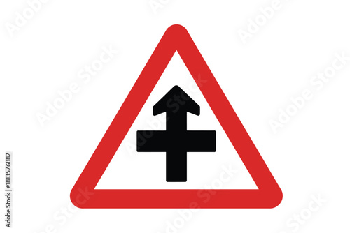 Road sign warning of a dual carriageway ahead