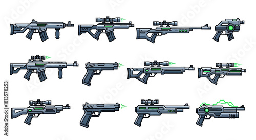 assault rifle isolated on white