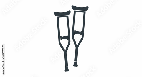 crutches isolated on white background