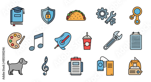 set of vector icons for web
