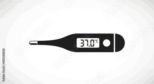 digital thermometer on white background