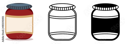 Flat vector illustration of an isolated fruit jam jar