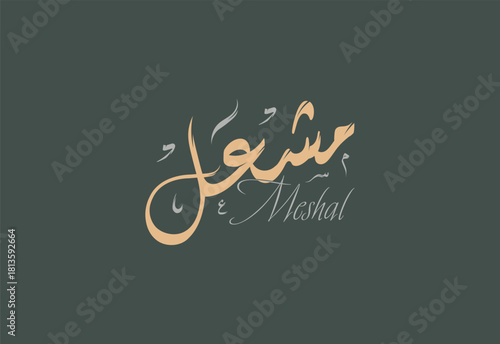  Meshal Arabic Diwani Calligraphy Artwork