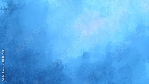 Abstract Dramatic Deep Blue Cloudscape Texture With Watercolor Background with Bright Central Glow for Fantasy, Sci-Fi, Aquatic & Digital Design.