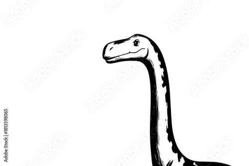 Tall dinosaur with an elongated neck, showcasing unique patterns and friendly expression
