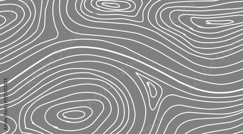 Minimal White Topographic Line Background, Abstract Contour Wave Pattern