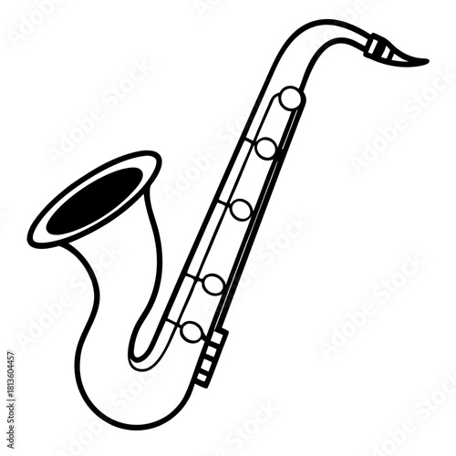 White saxophone silhouette on a black background musical instrument illustration isolated on white background isolated on transparent background