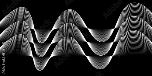 Abstract vector dot particles wave flowing smooth curve blue purple gradient color on white background. Futuristic technology concept.Suit for poster, banner, cover, website, flyer. Vector ilustration