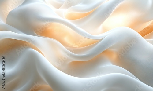 Fototapeta Naklejka Na Ścianę i Meble -  Abstract wavy texture background with warm golden light