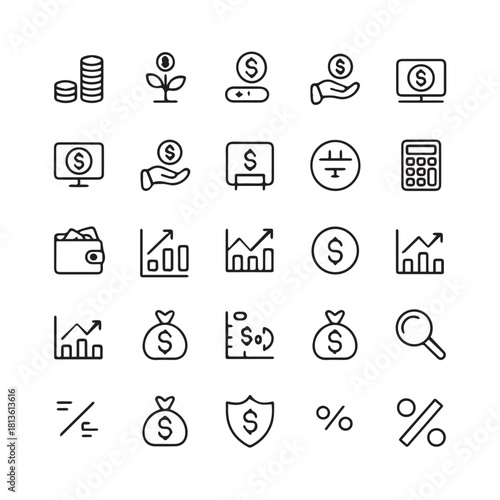 Business icon set, Teamwork and set of  thin line icons. Contains such icon collection as social media, business process, commerce, learning, shopping, industry, customer service.
