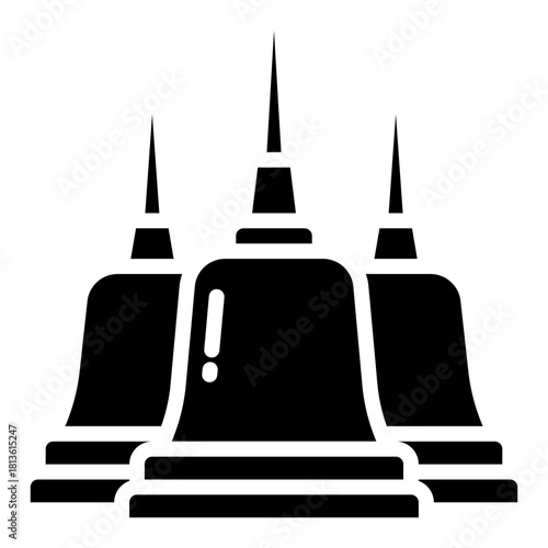 Buddhist temple. This is a vector single icon with a solid style. It is suitable for various purposes, including website design, mobile app design, and logo design.