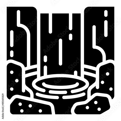 Zen garden. This is a vector single icon with a solid style. It is suitable for various purposes, including website design, mobile app design, and logo design.