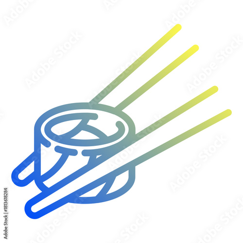 Sushi roll. This is a vector single icon with a dashed line gradient style. It is suitable for various purposes, including website design, mobile app design, and logo design.