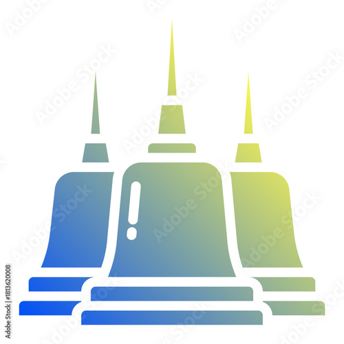 Buddhist temple. This is a vector single icon with a solid gradient style. It is suitable for various purposes, including website design, mobile app design, and logo design.
