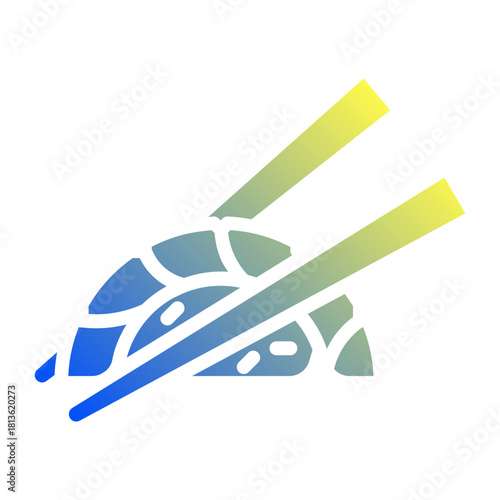 Nigiri sushi. This is a vector single icon with a solid gradient style. It is suitable for various purposes, including website design, mobile app design, and logo design.