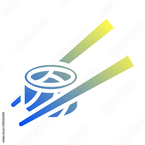 Sushi roll. This is a vector single icon with a solid gradient style. It is suitable for various purposes, including website design, mobile app design, and logo design.