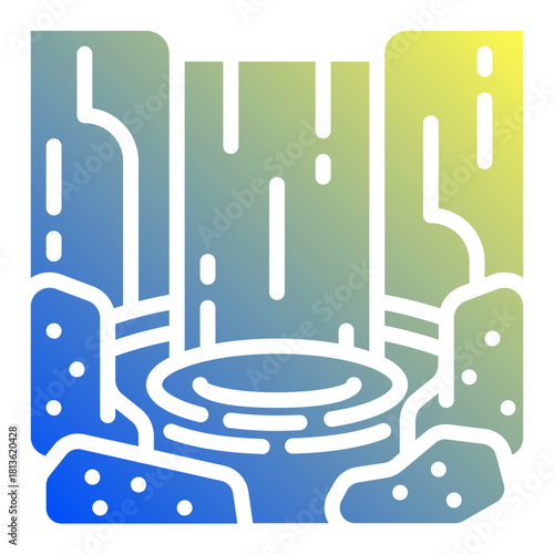 Zen garden. This is a vector single icon with a solid gradient style. It is suitable for various purposes, including website design, mobile app design, and logo design.