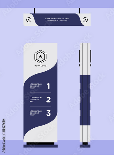 Tower display advertising exterior and interior signage template set corporate identity