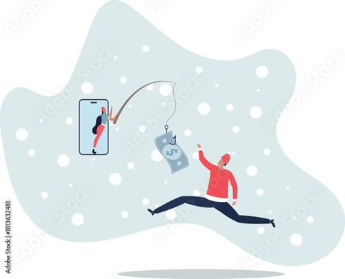 Mobile phone banking scam, fraud link to steal money, phishing bait website or online crime,life and employment of people.