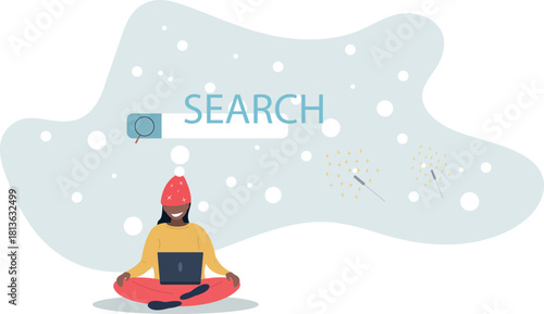 Search box, SEO search engine optimization or finding website from internet, online job or career opportunity concept.life and employment of people.
