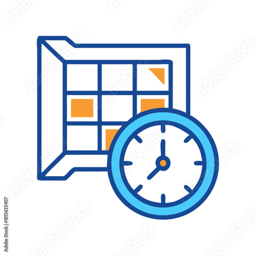 Calendar schedule with deadline clock showing upcoming appointment