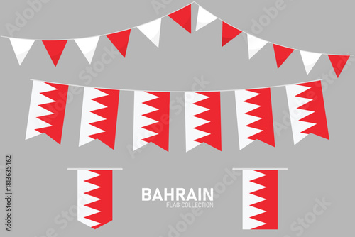 Bahrain national flag collection, Flag garlands festive bunting triangle banners and hanging flag